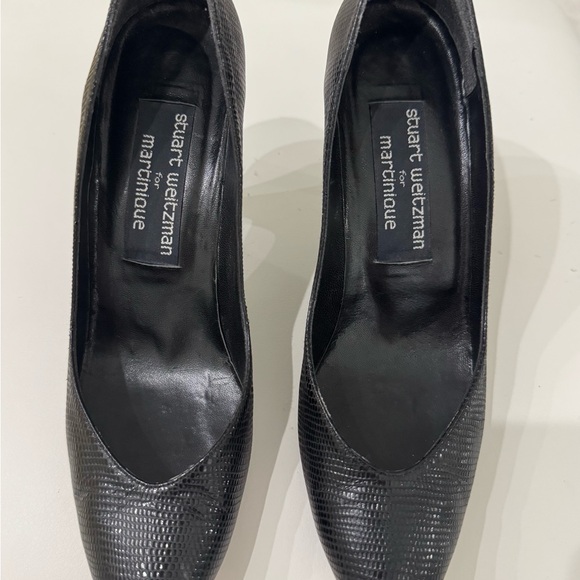 Stuart Weitzman Black Textured Heels